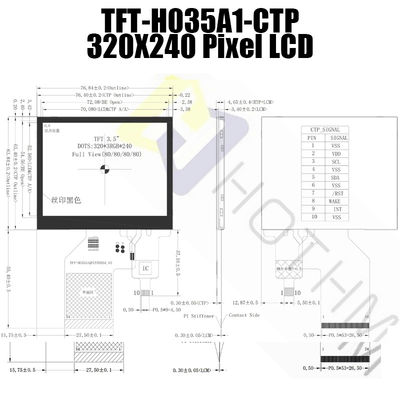 차량 계측기 피캡 모니터를 위한 3.5 &quot; LCD TFT 터치 패널 320x240