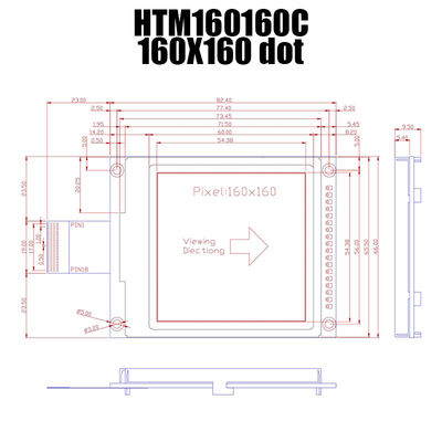 하얀 백라이트 UC1698 HTM160160C와 160X160 FSTN 사실적 LCD 모듈