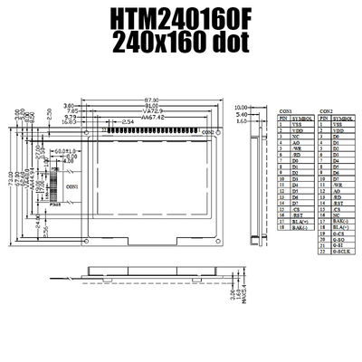 IC ST7529와 계측기 240X160 FSTN LCD 디스플레이 그래픽모듈