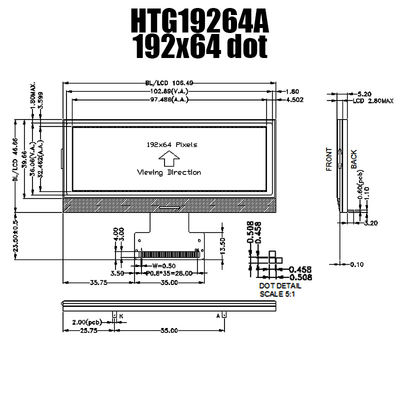 192X64 36PIN LCD 그래픽모듈, IST3020 칩 온 글래스 디스플레이 HTG19264A