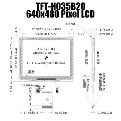 3.5 소형컴퓨터를 위한 인치 IPS 640x480 광범위의 온도 TFT 디스플레이 패널 ST7703