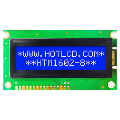 녹색 백라이트 HTM1602-8과 2X16 LCM 캐릭터 LCD 모듈