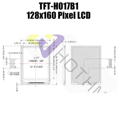 1.77 인치 디스플레이 TFT LCD 모듈 ST7735 128x160 픽셀 LCD 디스플레이 제조업체