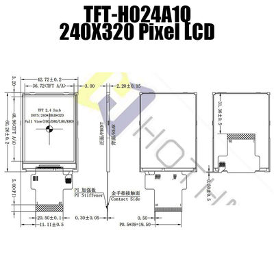 피캡 모니터 TFT 모듈과 수직 MCU TFT LCD 디스플레이 2.4 인치 다기능