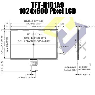 10.1 산업적 디스플레이를 위한 인치 LVDS IPS TFT LCD 1024x600 EK79001 EK73215