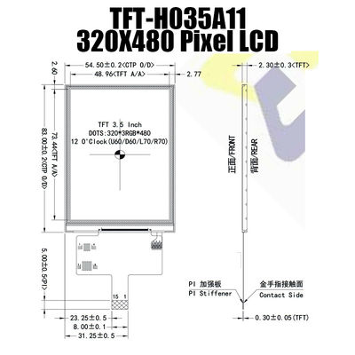 ST7796 IC과 오래가는 3.5 인치 SPI TFT 디스플레이 320x480 도트