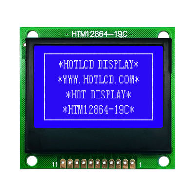 하얀 백라이트 HTM12864-19C와 128X64 FSTN 사실적 LCD 모듈