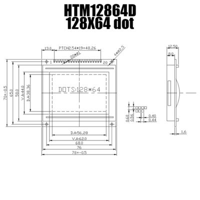 KS0108 그래픽 LCD 디스플레이 128x64, 하얀 백라이트 액정 표시 장치 그래픽모듈 HTM12864D