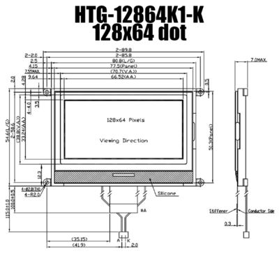 128X64 LCD COG 디스플레이, 긍정적 회색 반사형 lcd 화면 HTG12864K1 Ｋ