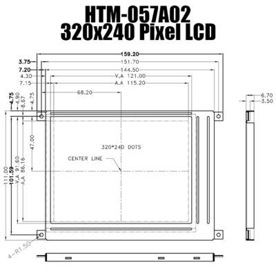 5.7 인치 LCD 디스플레이 320x240 결의안 태양광 읽기 쉬운 모니터 모노럴 Tft Lcd