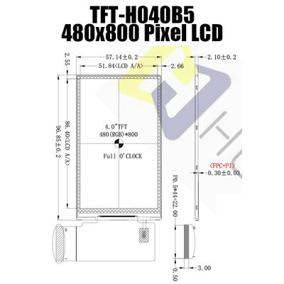 모니터를 위한 4 인치 TFT LCD 모듈 480X800 TFT LCD 디스플레이 제조