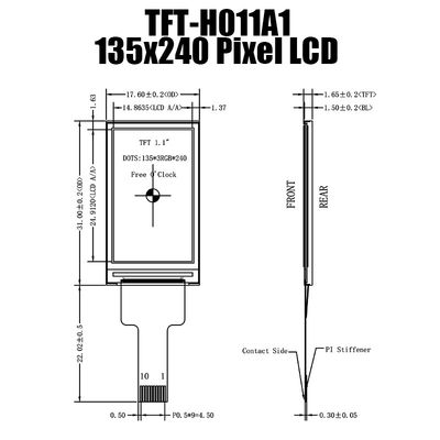 1.14 스마트 가전을 위한 인치 SPI TFT LCD 디스플레이 IPS 패널 스크린 135x240