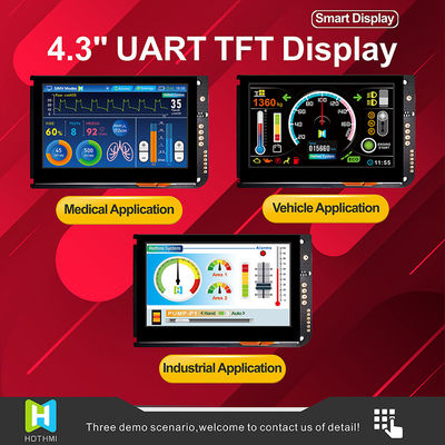 4.3 인치 UART 전기 용량 터치 스크린 TFT LCD 480x272는 LCD 제어기 보드로 디스플레이합니다