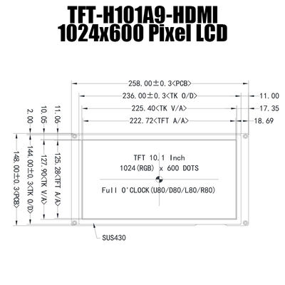 10.1 라즈베리 파이로 읽기 쉬운 인치 HDMI IPS 1024x600 TFT LCD 모듈 디스플레이 태양광
